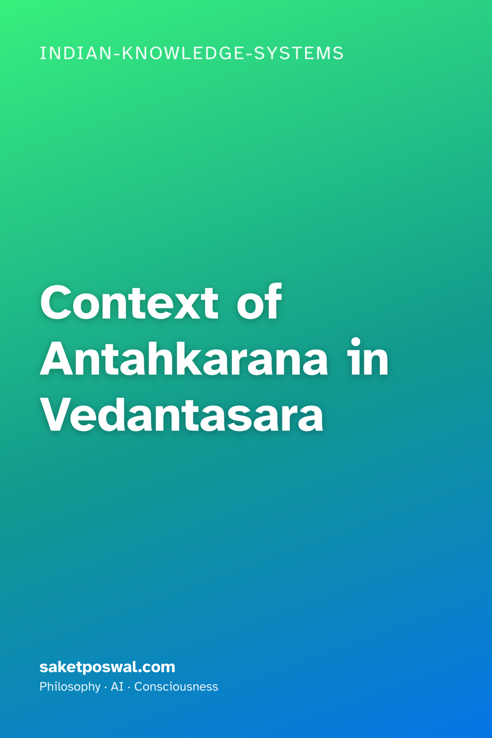 Context of Antahkarana in Vedantasara